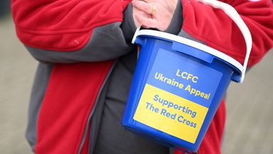 Donate bucket to raise funds for the appeal of the city of Leicester, Ukraine